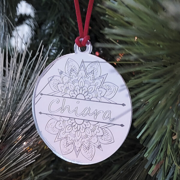 Pallina plexiglass mandala e nome